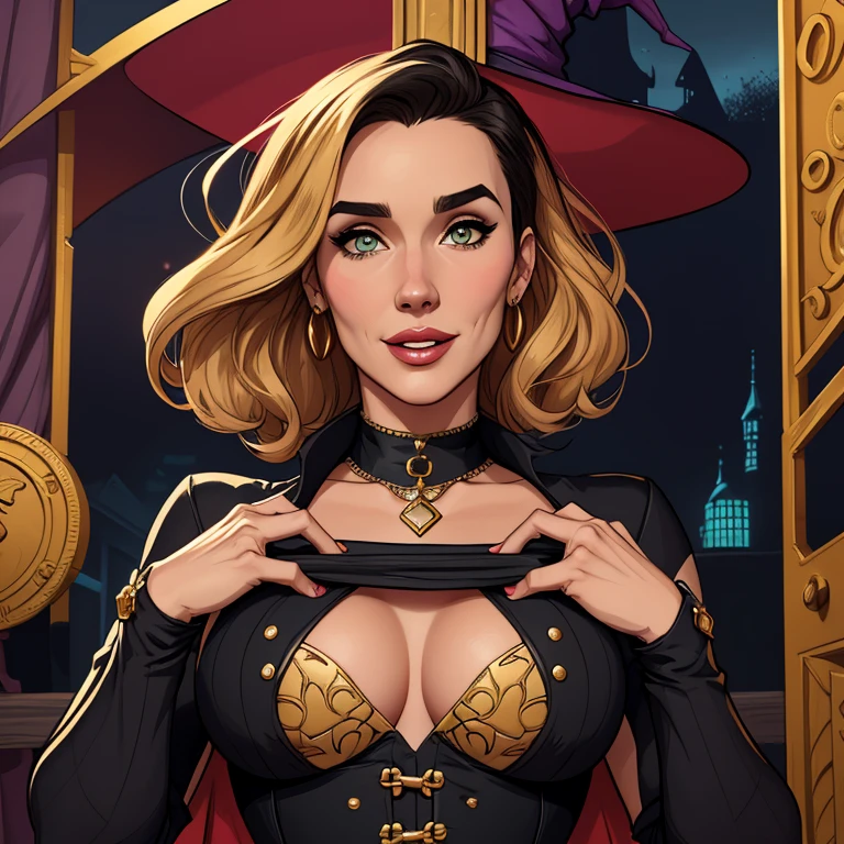 Xena princess sensual witch clothes GTA sensual portrait mode sesys style Cartoon style digital illustration Monica Bellucci together boyfriends Cartoon style character GTA mode portrait sensual witch clothes Cartoon style character happy facial expression beautiful smile and six medium small portrait mode waist up with lots of gold on your back another precious stones portrait mode from the waist up queen of the south Jennifer Connelly GTA scenery dominatrix gold coins chest with jewelry with her boyfriend man with black beard military style armed