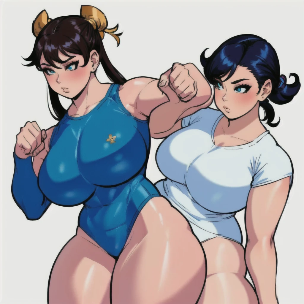 a cartoon of a woman in tight pants and a shirt, chun li at the gym, thicc, oc commission, commission for high res, hands behind her body pose!, inked and colored, cel shaded!!!, cutesexyrobutts, full body portrait of a short!, fullbody commission for, thighs!!!!!!, lowres, thighs!!!a cartoon of a woman in tight pants and a shirt, bimbo at the gym, thicc, oc commission, commission for high res, hands behind her body pose!, inked and colored, cel shaded!!!, cutesexyrobutts, full body portrait of a short!, fullbody commission for, thighs!!!!!!, lowres, thighs!!!, a close up of a woman with a black hair and a blue top, short black hair, anime visual of a woman, female anime character,