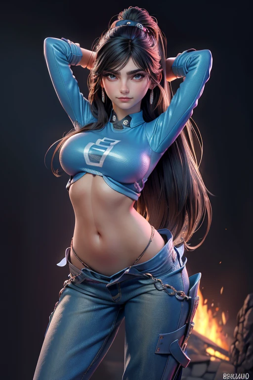 Elsa-D.fusion, Fusionando modelos, Derritiendo, la ropa de d.Y, 1 chica, hermoso, Personaje, mujer, femenino, (parte maestra:1.2), (mejor calidad:1.2), (solo:1.2), ((pose de pelea)), ((campo de batalla)), cinematographic, ojos perfectos, piel perfecta, Perfect lighting, smile, luz, cor, piel texturizada, detalle, Belleza, preguntarse, ultra detallado, cara perfecta
