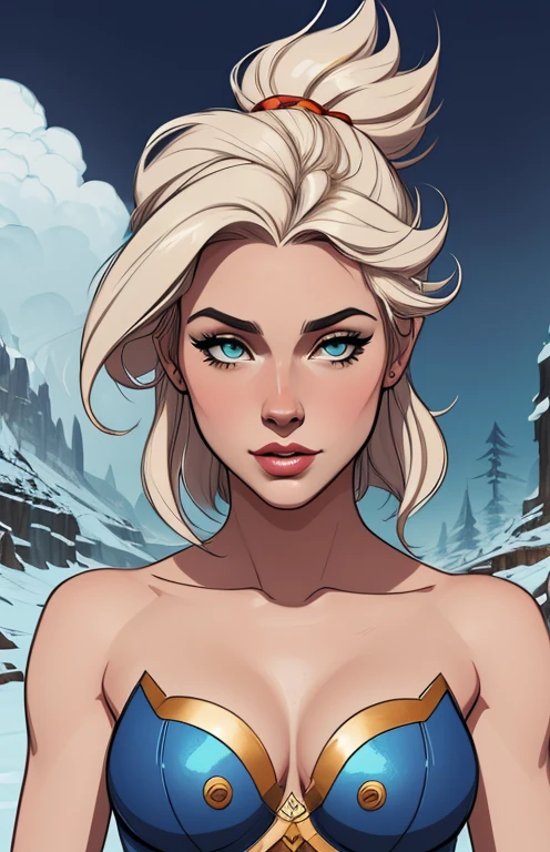 Personagem mulher estilo atompunk Fiona rainha Anna de Arendelle com marcas de guerras Imagem de desenho animado de uma mulher .Ilustra??o estilo desenho animado, estilo de arte dos desenhos animados, estilo de arte dos desenhos animados, digital illustration style, estilo atompunk design de personagens altamente detalhado, arte digital detalhada coragem, Forest fan art, Design de personagens de retrato, beautiful digital illustration, retrato de alta qualidade, Arte em quadrinhos, mulher jovem cabelo com transas lindas . Queen Anna of ArendelleBeautiful lined eyes Medium large bust and wonderful sexy clothes. image expression of sexual desire from waist to head illustration Queen Anne of Arendelle atompunk style Fallout 4 style pose playboy magazine 