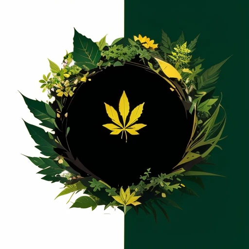 (high resolution,ultra detallado),(vector logo:1.1),((fondo negro)),vistoso,Ilustrativo,hoja de planta verde,marihuana,stylized graphic,vector graphics,concepto abstracto,modern design,llamativo,artistic composition,profesional,publicidad,identidad de la marca,Lineas limpias,simple pero impactante,memorable,fresco y vibrante,positive energy,organico y natural,botanical element,Iconic Symbol,unique visual representation,creative expression,formas decididas,Playful concept,paleta de colores armoniosa,contrast,Sharp focus,High quality illustration,Versatile use,scalable design,formato flexible,formato vectorial,adecuado para medios impresos y digitales,variante del logotipo,marca de identidad,elementos de marketing,Sitio web,Application icon,capacidad de archivos vectoriales,compatibility with image editing software,artistic versatility.