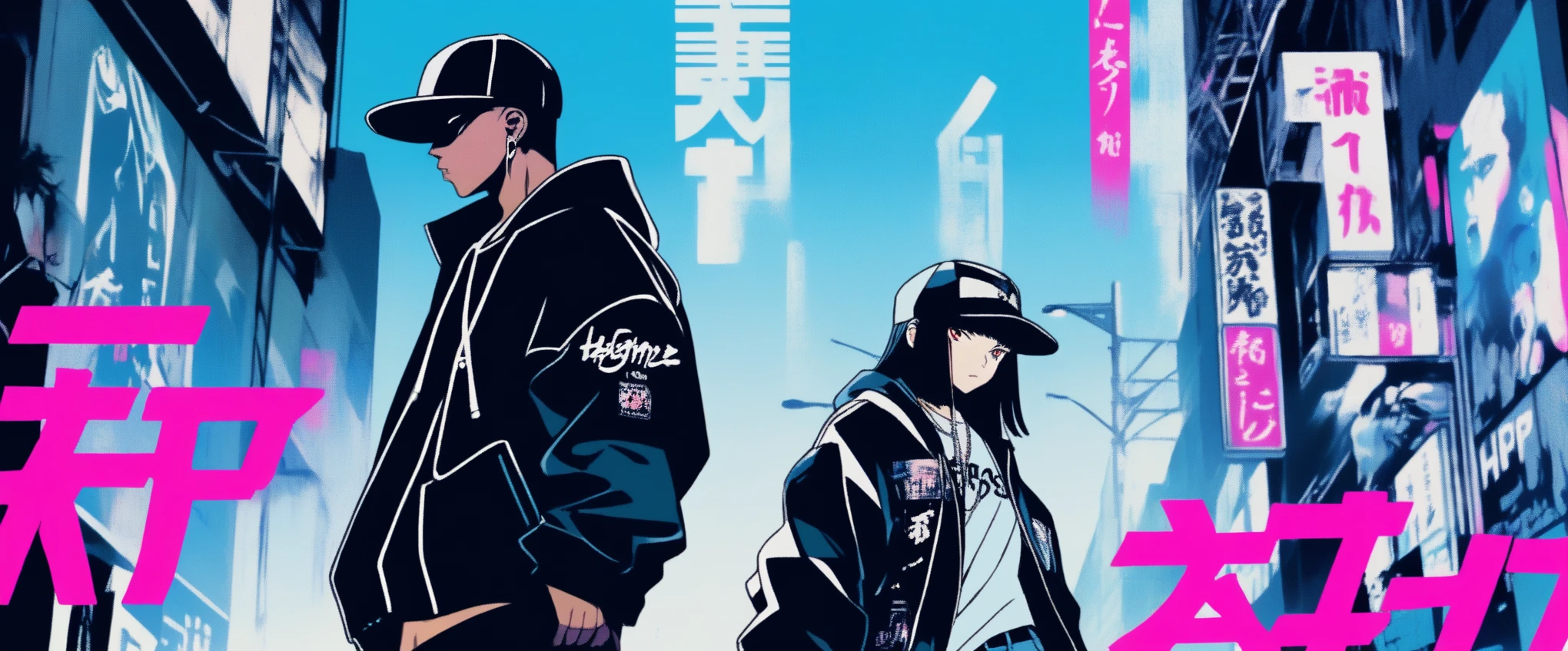 ((((dramatic))), (((Grainy))), (((intense))) film poster,(masterpiece:1.2, highest quality), (live-action,),HIPHOP style.to,gangsta,stylish,,HIP HOP,simple,West Coast Style,bright、Illustrator, anime , ,simple,fashionable,simpleコーデ,The background is downtown