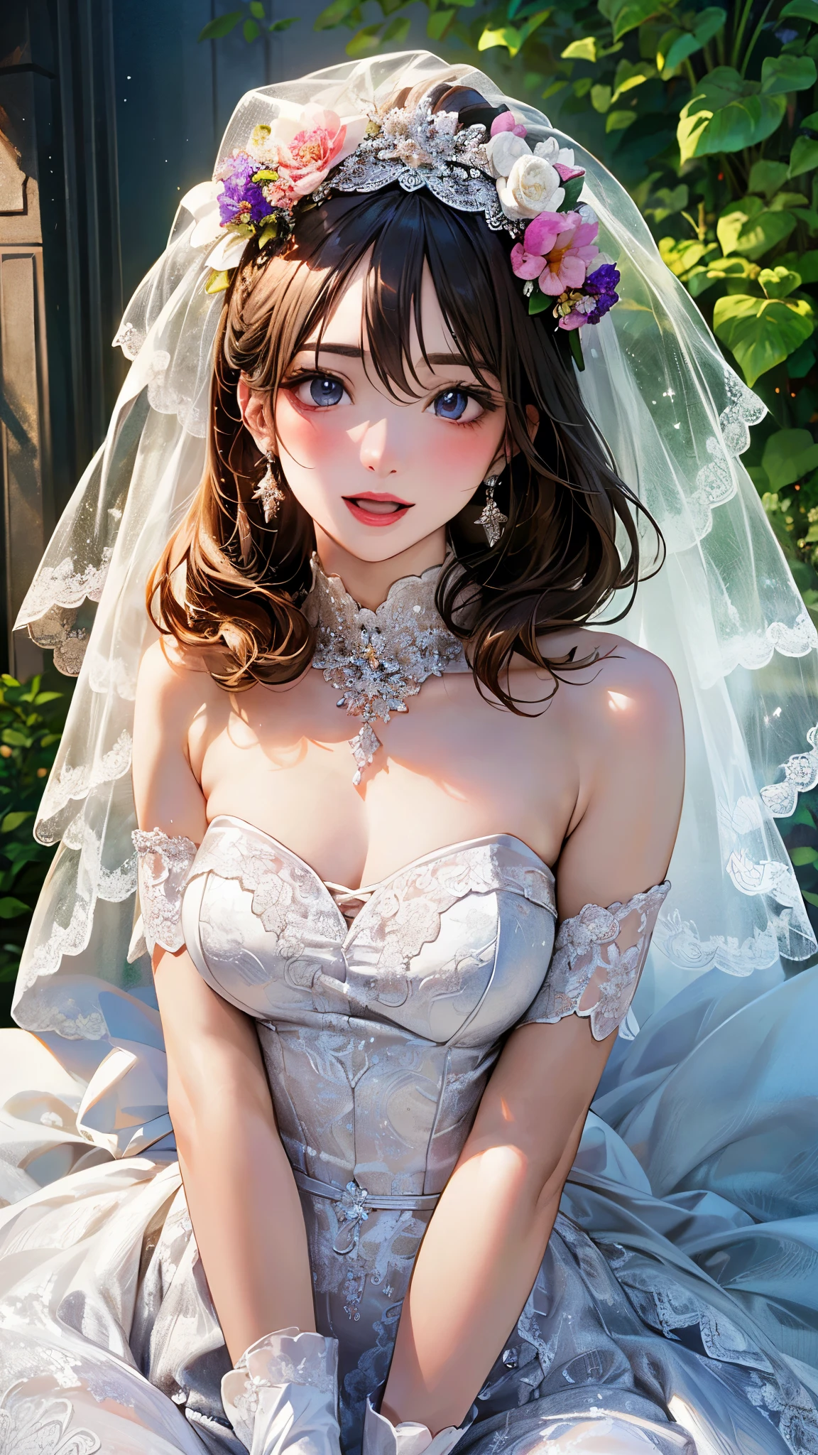 A young girl in a lush, mossy garden, her delicate dress flowing around her like petals, waiting for the night. A fluffy rabbit hops onto her lap, curling up contentedly.

1girl, graceful, elegant, soft mossy bed, flowing petal-like dress, fluffy rabbit, satisfied expression, night setting, detailed face, beautiful eyes, detailed lips, detailed hands and fingers, intricate details, photorealistic, highly detailed, 8k, masterpiece, vibrant colors, dramatic lighting, ethereal, fantasy, whimsical