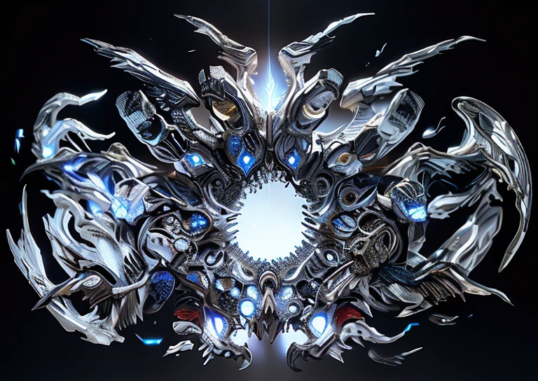 将颜色更改为Platinum and White,Platinum and White(Ensure its layering and armor texture,Platinum is the main color,Full Platinum,maintain shape,Please help to improve the layering)
