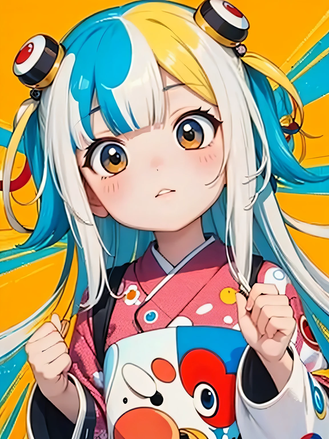 8K quality, Takashi Murakami's illustrations、Intense watercolor、Watercolor miniature art、Watercolor splash、Surreal、Avant-garde pop art、Beautiful and expressive paintings、Beautiful artwork illustration、very colorful tones、wonderful、Cool beauty、highest quality,Official Art,Vector art,Stylish design, (((highest quality))), HDR, (((detailed))), (((Graffiti art)), ((masterpiece)), (((Super detailed)), (((Colorful flowers))), (((The most beautiful girl of all time)))