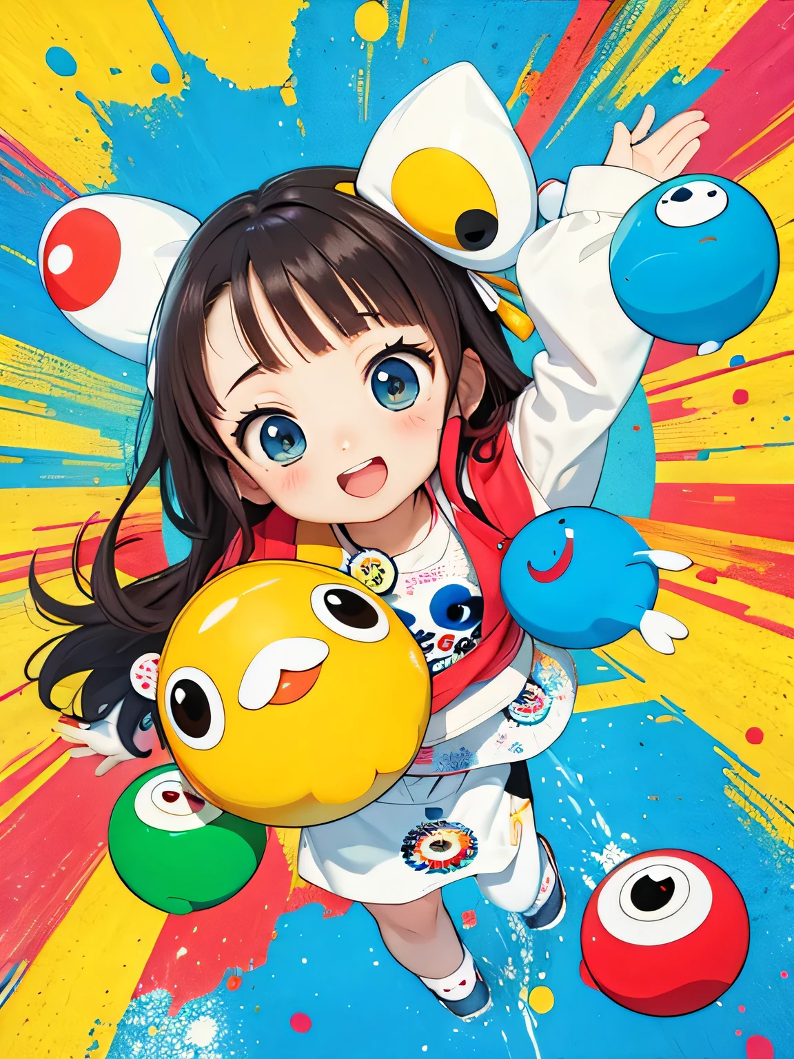 8K quality, Takashi Murakami's illustrations、Intense watercolor、Watercolor miniature art、Watercolor splash、Surreal、Avant-garde pop art、Beautiful and expressive paintings、Beautiful artwork illustration、very colorful tones、wonderful、Cool beauty、highest quality,Official Art,Vector art,Stylish design, (((highest quality))), HDR, (((detailed))), (((Graffiti art)), ((masterpiece)), (((Super detailed)), (((Colorful flowers))), (((The most beautiful girl of all time)))
