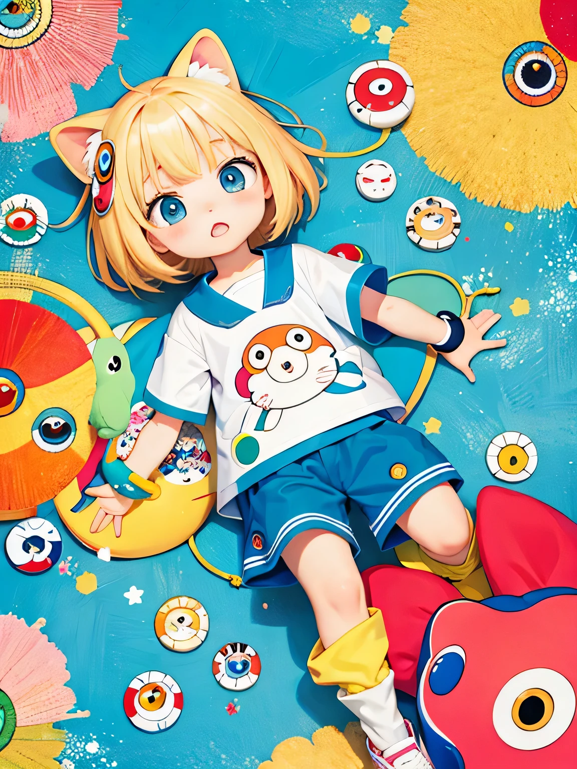 8K quality, Takashi Murakami's illustrations、Intense watercolor、Watercolor miniature art、Watercolor splash、Surreal、Avant-garde pop art、Beautiful and expressive paintings、Beautiful artwork illustration、very colorful tones、wonderful、Cool beauty、highest quality,Official Art,Vector art,Stylish design, (((highest quality))), HDR, (((detailed))), (((Graffiti art)), ((masterpiece)), (((Super detailed)), (((Colorful flowers))), (((The most beautiful girl of all time)))