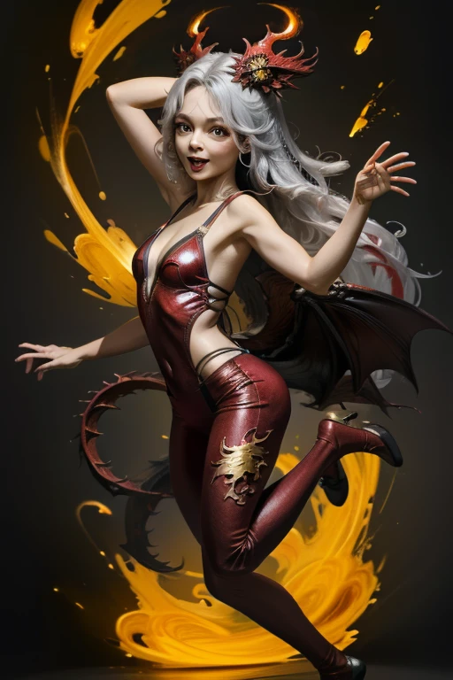 Professional Lighting,From the side,(Jumping:1.3),whole body,Dynamic pose,break
1girl,alone,cute,Happy,Open your mouth,Red eyes,View your viewers,break
silver hair,Medium Hair,Straight hair,break
(Red dragon costume:1.4),(Eastern Dragon,Chinese Dragon:1.2),(Dragon Tail:1.1),
break
Aura,energy,Shine,swirling energy,inflammation,(masterpiece, Very detailed, highest quality:1.5),
(High resolution:1.5),(beautiful、cute、Cute face, beautiful細かい目:1.3),
Shiny skin,Shiny Hair,