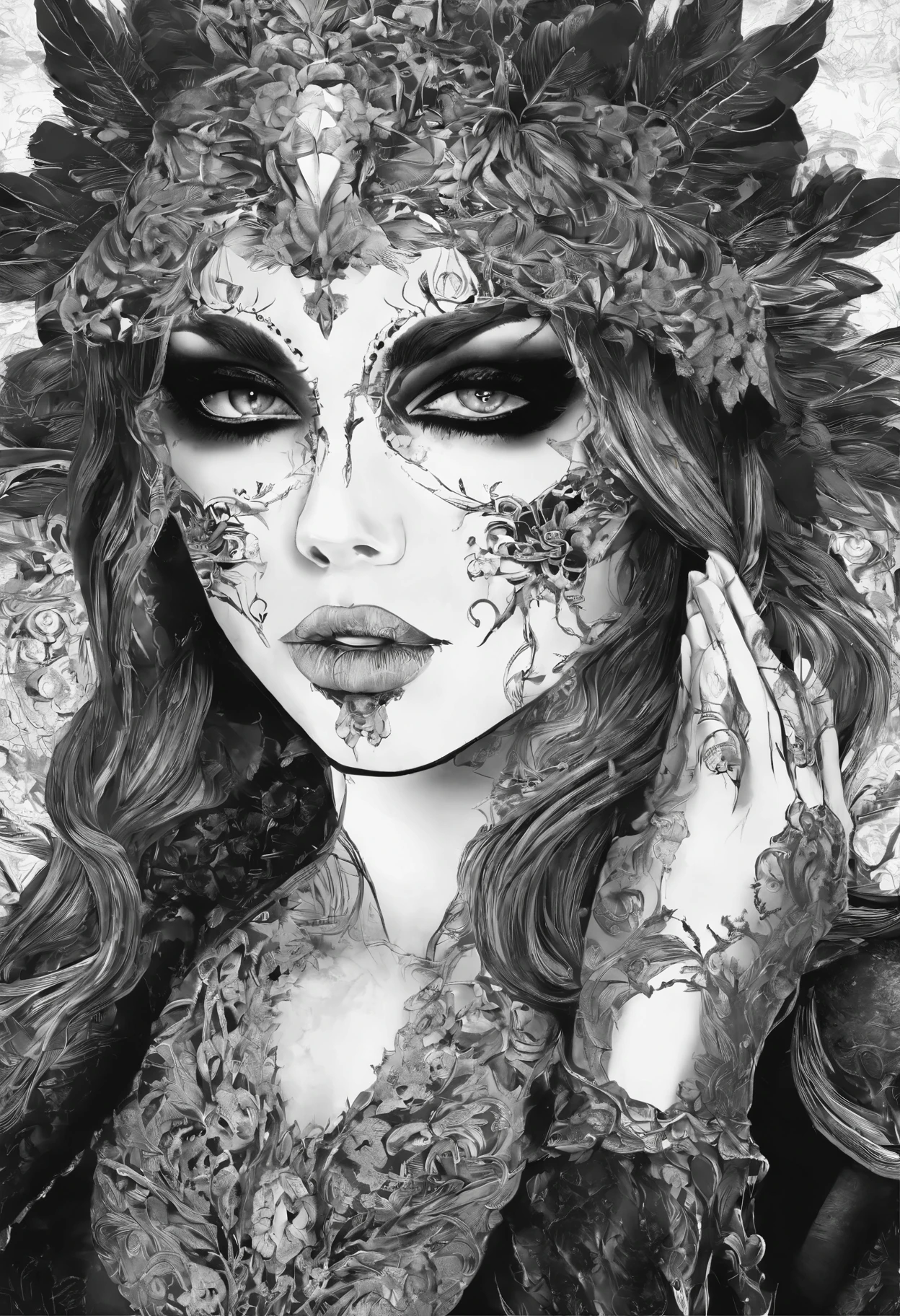 (best quality,highres,masterpiece:1.2),hyper-realistic,artistic,sketch drawing,character,skull joker,black and white,detailed eyes,detailed lips,dark background,sharp lines,contrast,striking,expressionistic shading,medium texture,gritty effects,foreboding atmosphere,impressive details,vivid portrayal,sketch-like strokes, dramatic lighting,emphasized features,attention-grabbing,contrast shadows,haunting presence,monochrome, intricate patterns,ethereal,ominous,imposing,striking, intense gaze,distinctive appearance,intriguing expression,captivating,highly detailed,striking facial structure,crisp lines,exaggerated features.