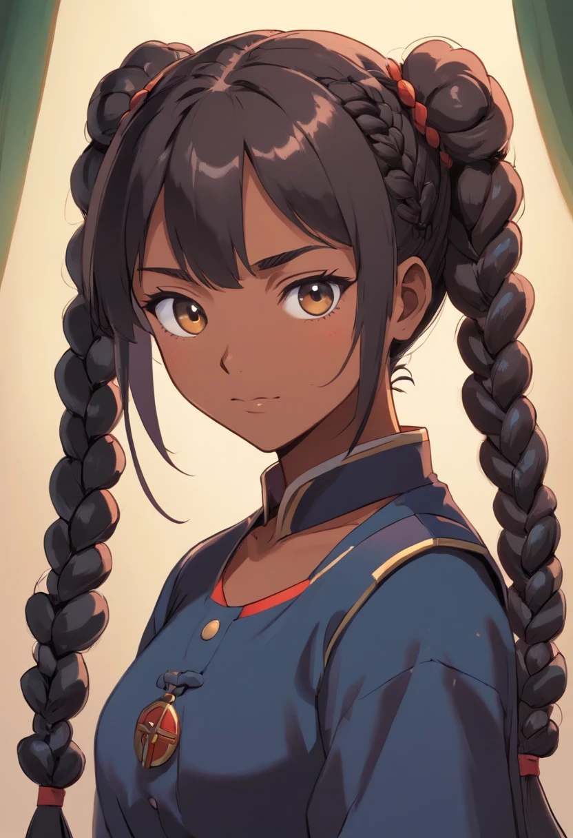 garota negra, pele negra, preta, cabelo curto, cabelo colorido, hair in braids, fofa, series A, brava, roupa militar, lutadora