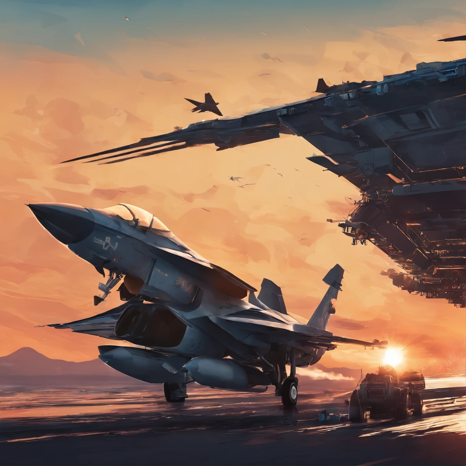 eaArt Upscaling Studio 21:08:17 8k, melhor qualidade, obra de arte, scenario, nascar do sol, mar azul, Action, panoramic view, F15 Plano Tomcat , Eu 28, tiroteio, TOPGUN, logotipo topgun, fogo, guerra, F15 taking off from the aircraft carrier in the background,blue sky, sunset, realist, 8k