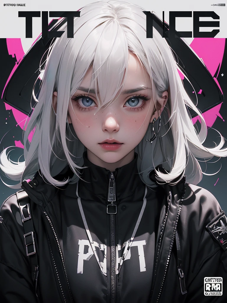 ((((dramatic))), (((gritty))), (((intense))) film poster featuring a young platinum white hair woman as the central character. She stands confidently in the center of the poster, wearing a stylish and edgy Harajuku-inspired hip hop outfit, with a determined expression on her face. The background is aesthetic atmospheric dark and gritty, with a sense of danger and intensity. The text is bold and attention-grabbing, with a catchy tagline that adds to the overall feeling of drama and excitement. The color palette is mainly dark with splashes of vibrant neon colors, giving the poster a dynamic and visually striking appearance,tachi-e
(magazine:1.3), (cover-style:1.3), fashionable, woman, vibrant, outfit, sexy seductive posing, front, colorful, dynamic, background, elements, confident, expression, holding, statement, accessory, majestic, coiled, around, touch, scene, text, cover, bold, attention-grabbing, title, stylish, font, catchy, headline, larger, striking, modern, trendy, focus, fashion,