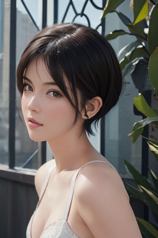 (((((Whole body 1.4))))),(masterpiece:1.3), (8k, Realistic, RAW Photos, highest quality: 1.4), (One girl), Beautiful Face, (Realistic Face), (Black Hair, short hair:1.3), Beautiful hairstyle, Realistic eyes, Beautiful fine details, (Realistic Skin), Beautiful Skin, (Cute white underwear),Hands to the side,Absurd, Charm, Ultra-high resolution, Ultra-realistic, Very detailed, Golden Ratio,living