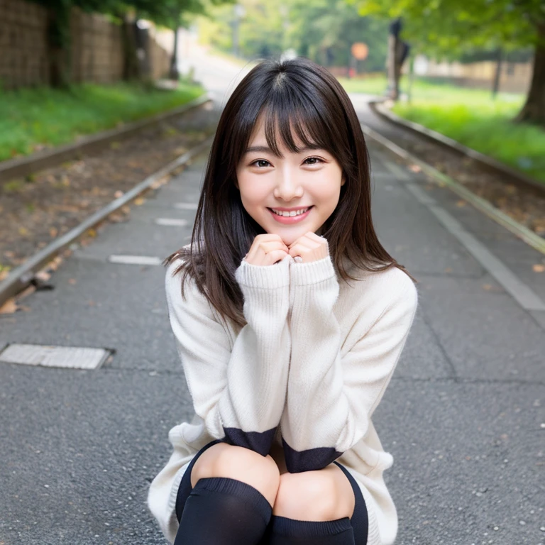 cute、Sick、Mine system、smile、Black Stockings、Gravure pose