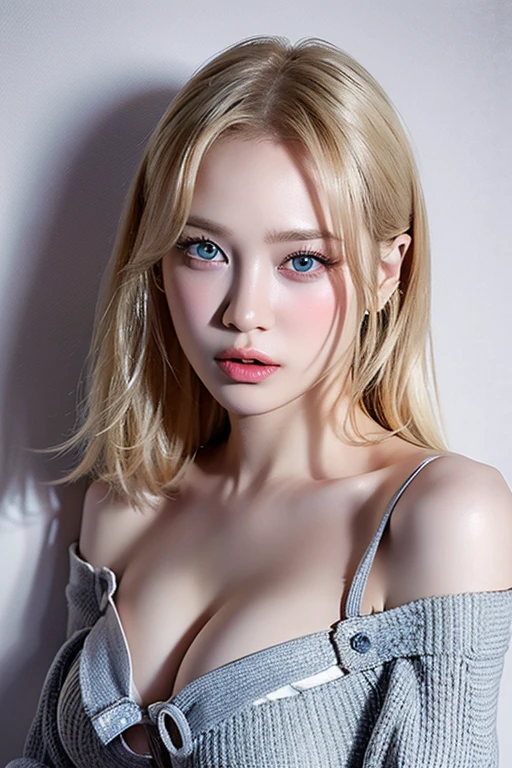 ((Highest quality, 8K, masterpiece :1.3)), Sharp focus :1.2, Beautiful woman with perfect figure :1.4, Slim Abs :1.2, ((, Emphasize cleavage:1.otorealistic:1.4), (realistic:1.4), (Blonde:1.5), Highly detailed face and skin texture, Fine grain, double eyelid. Makeup face. A little bit of lipstick, necklace, Earrings, sex appeal, Sexy grre pose, ((S woman in black linge、Dimly lit room、Provocative smile、Shortcuts、Lying on the sofa pose。:1.3)