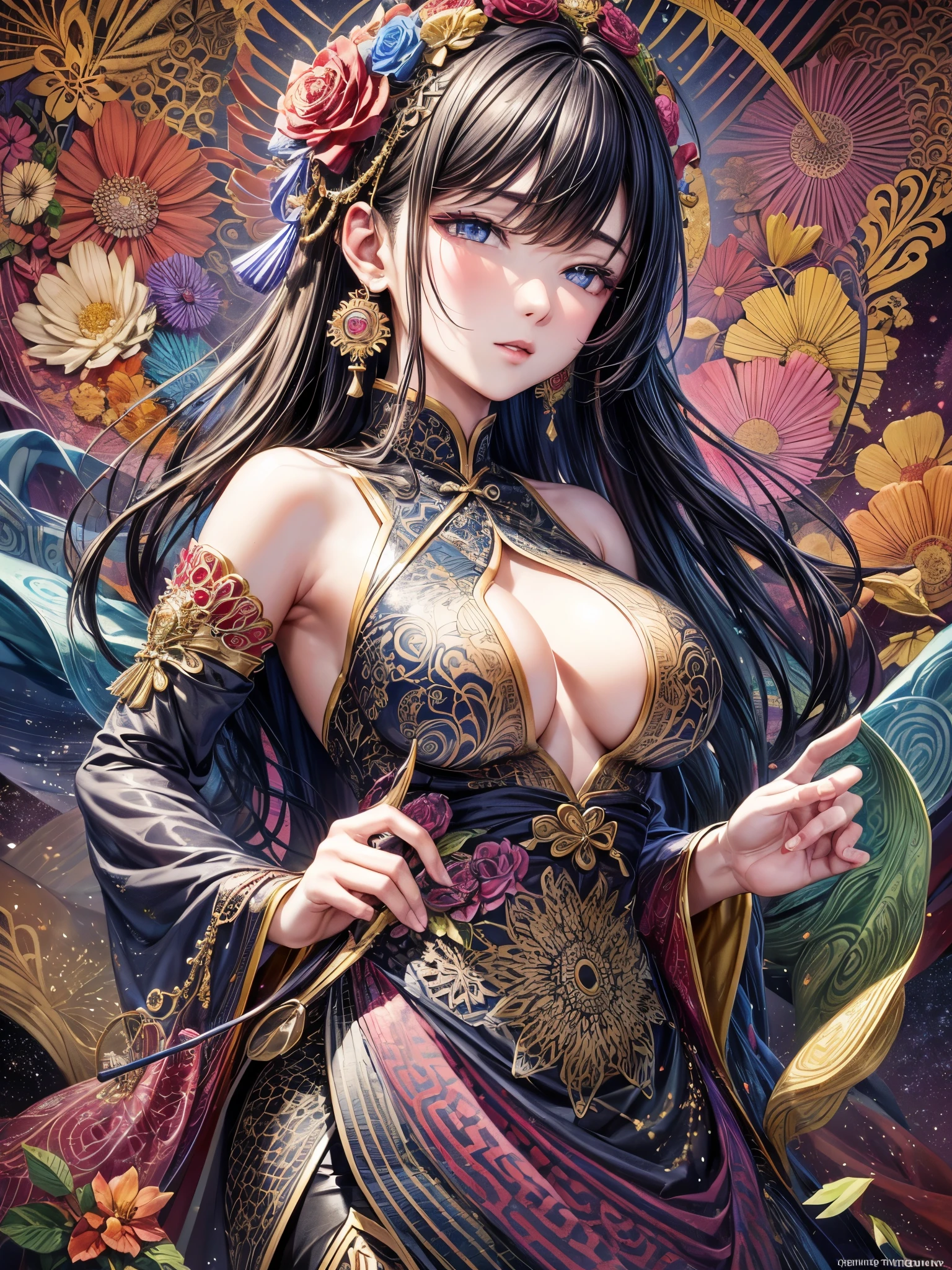 (masterpiece, top quality, best quality, official art, beautiful and aesthetic:1.2), (1girl), extreme detailed,(fractal art:1.3),colorful,highest detailed, nsfw, complete naked , nudity, angel