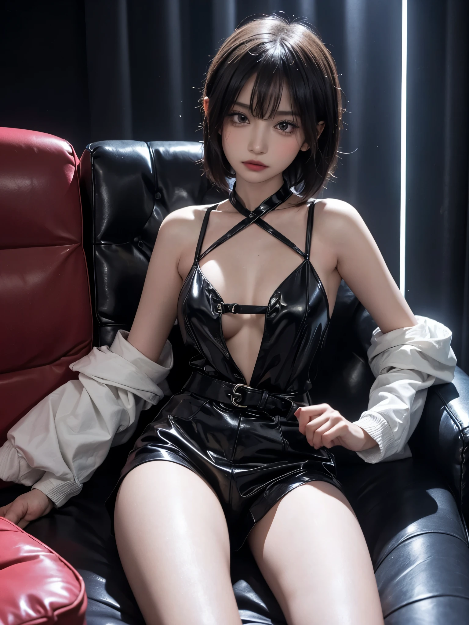 4 girls 、(Blackskin and Brown Skin and Whiteskin Gyarus:1.5, Random gyaru), Chilarism、(nightclub:1.5, nightclub lady:1.2, Nightlounge:1.2, lounge girls:1.3, neon Light and Dark)、Upper body portrait、drink alcohol、Drunkards、Fun atmosphere、sexy lady、Sit on the big red sofa