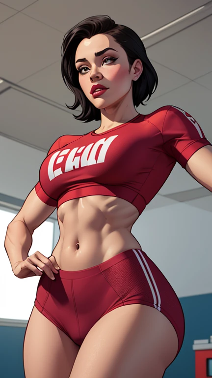 Personagem mulher estilo atompunk Fallout 4 cabelos pretos atriz Ella Purnell com marcas de guerras Imagem de desenho animado de uma mulher .Ilustracaoo estilo desenho animado, estilo de arte dos desenhos animados, estilo de arte dos desenhos animados, digital illustration style, estilo atompunk design de personagens altamente detalhado, arte digital detalhada coragem,actress Ella Purnell Forest fan art, Design de cabelos pretos personagens de retrato, beautiful digital illustration, retrato de alta qualidade, Arte em quadrinhos, mulher jovem cabelo com transas lindas . Eyelined eyes Medium large bust and wonderful sexy clothes. image expression of sexual desire from waist to head illustration atompunk style Fallout 4 The perspective is from below, enfatizando a majestade e o poder da Gigante."actress Ella Purnell black hairfemale athlete Juliet Starling - Lollipop style Cartoon style digital illustration GTA style arafa posing in a sports uniform in a stadium, short shirt and strong abdomen, apta, Como personagem em Tekken, Modelo de fitness, alexa grace, abdomen style Cartoon style digital illustration GTAsuado style, Mais conhecido como Amouranth, traje apertado, Betty Cooper, como visto no artstation, sports physique, looking like Annie Leonhart, Annie Leonhart, hyper real rendering Juliet Starling - Lollipopstyle Cartoon style digital illustration GTA style