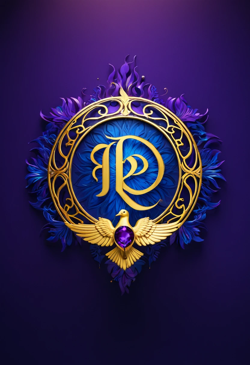 A captivating 3D render of the "RHEMA Prophetic" channel logo featuring a bold, spiritual font with the name prominently displayed. The design incorporates a swirling flame, signifying divine presence and revelation, with a vividly detailed dove in the center, symbolizing the Holy Spirit. The background is a gradient of deep blue, violet, and gold tones, evoking a sense of mystery, transcendence, and divinity. The logo exudes originality and visual impact, making it easily recognizable and adaptable to various platforms. The simplicity and legibility of the design leave a lasting impression on viewers, accurately representing the essence of the "RHEMA Prophetics" channel. The vibrant colors and cinematic feel add a touch of fashion and contemporary appeal., cinematic, 3d render, vibrant, fashion