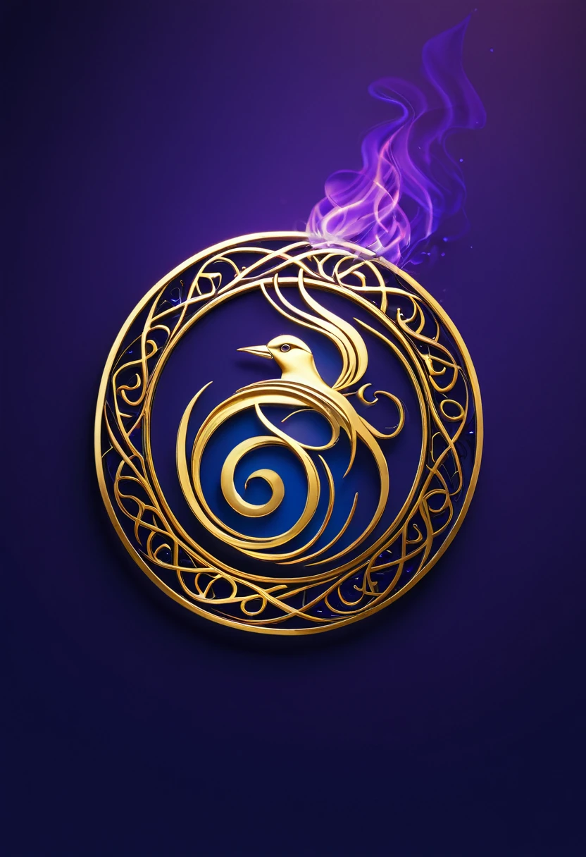 A captivating 3D render of the "RHEMA Prophetic" channel logo featuring a bold, spiritual font with the name prominently displayed. The design incorporates a swirling flame, signifying divine presence and revelation, with a vividly detailed dove in the center, symbolizing the Holy Spirit. The background is a gradient of deep blue, violet, and gold tones, evoking a sense of mystery, transcendence, and divinity. The logo exudes originality and visual impact, making it easily recognizable and adaptable to various platforms. The simplicity and legibility of the design leave a lasting impression on viewers, accurately representing the essence of the "RHEMA Prophetics" channel. The vibrant colors and cinematic feel add a touch of fashion and contemporary appeal., cinematic, 3d render, vibrant, fashion