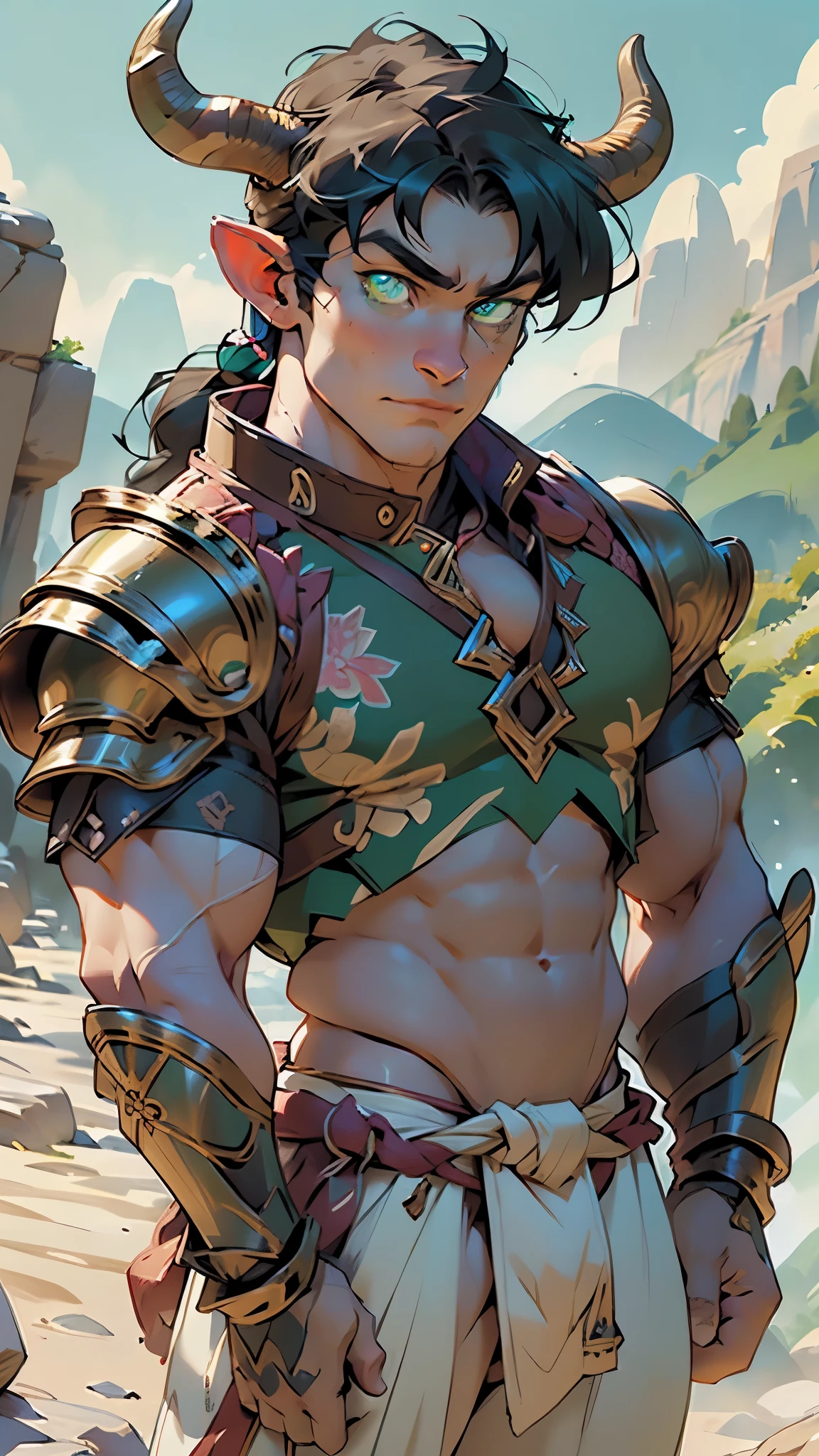 32k, high quality , Detailed face , Detailed eyes, muscle , Short Hair ,Shaving, Not fine, Medieval Fantasy, 傷だらけのmuscle質な男の戦士, One person, Middle Age