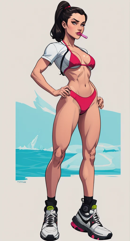 Personagem mulher estilo modo retrato atompunk Fallout 4 cabelos pretos atriz Ella Purnell com marcas de guerras Imagem de desenho animado de uma mulher .Ilustracaoo estilo desenho animado, estilo de arte dos desenhos animados, estilo de arte dos desenhos animados, digital illustration style, estilo atompunk design de personagens altamente detalhado, arte digital detalhada coragem,actress Ella Purnell Forest fan art, Design de cabelos pretos personagens de retrato, beautiful digital illustration, retrato de alta qualidade, Arte em quadrinhos, mulher jovem cabelo com transas lindas . Eyelined eyes Medium large bust and wonderful sexy clothes. image expression of sexual desire from waist to head illustration atompunk style Fallout 4 The perspective is from below, enfatizando a majestade e o poder da Gigante."actress Ella Purnell black hair a woman in a bikini and sneakers next to another woman, anime illustration , proportions , beautiful arte conceitual de corpo inteiro, realistic bikini, retrato de corpo inteiro de um curta!Cartoon style very detailed face style digital illustration artgerm style, Arte conceitual de anime, Illustration of, detailed arte conceitual de corpo inteiro, design de personagens de arte conceitual de, arte detalhada de personagem de anime, corpo , full body photos Cartoon style digital illustration artgerm style portrait style female athlete Juliet Starling - Lollipop style Cartoon style digital illustration GTA style arafa posing in a sports uniform , short shirt and strong abdomen, apta, Como personagem em Tekken, Modelo de fitness, alexa grace, abdomen style Cartoon style digital illustration GTA style , traje apertado, Betty Cooper, como visto no artstation, sports physique, looking like Annie Leonhart,rendering Juliet Starling - Lollipopstyle Cartoon style digital illustration GTA style