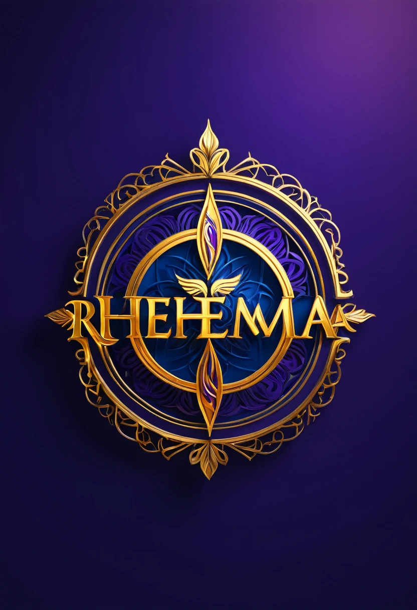 A captivating 3D render of the "RHEMA Prophetic" channel logo featuring a bold, spiritual font with the name prominently displayed. The design incorporates a swirling flame, signifying divine presence and revelation, with a vividly detailed dove in the center, symbolizing the Holy Spirit. The background is a gradient of deep blue, violet, and gold tones, evoking a sense of mystery, transcendence, and divinity. The logo exudes originality and visual impact, making it easily recognizable and adaptable to various platforms. The simplicity and legibility of the design leave a lasting impression on viewers, accurately representing the essence of the "RHEMA Prophetics" channel. The vibrant colors and cinematic feel add a touch of fashion and contemporary appeal., cinematic, 3d render, vibrant, fashion