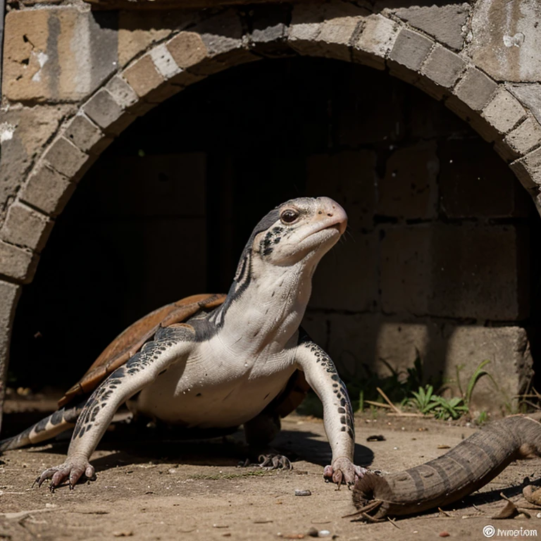 Un raton con caparazon de tortuga que parezca real