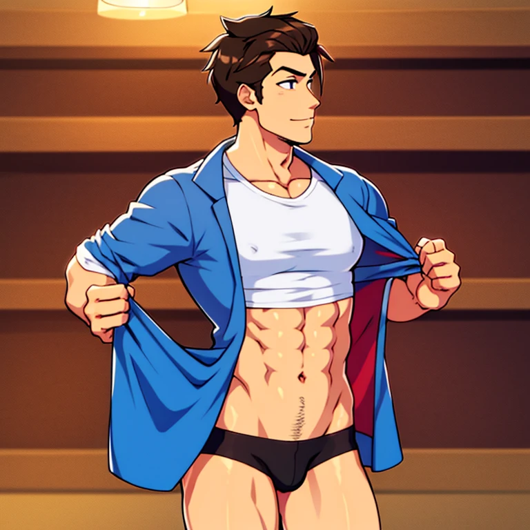 Hombre musculoso en ropa interior