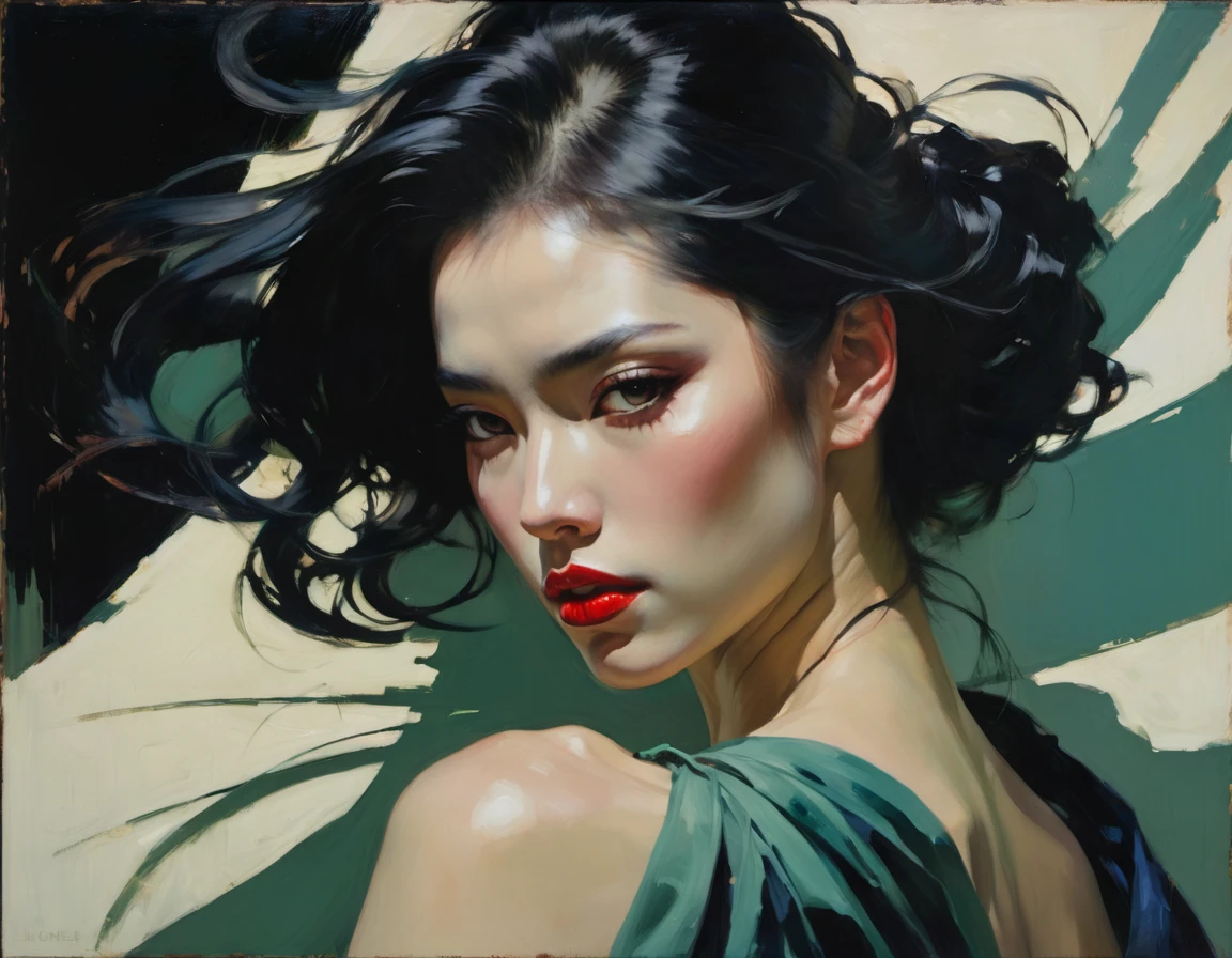 malcolm liepke painting on sensual illustration of an elegant samurai, riot games concept art beauty, eerie, the model draped in flowing, thick oil painting, extremely soft colors, vibrant, highly detailed, , oil on linen, high contrast, dramatic, refined, tonal, Create high contrast between light and shadow, impactful paint of portrait of a man highly detailed, 8k, sharp, professional, clear, high contrast, high saturated, , vivid deep blacks, crystal clear
