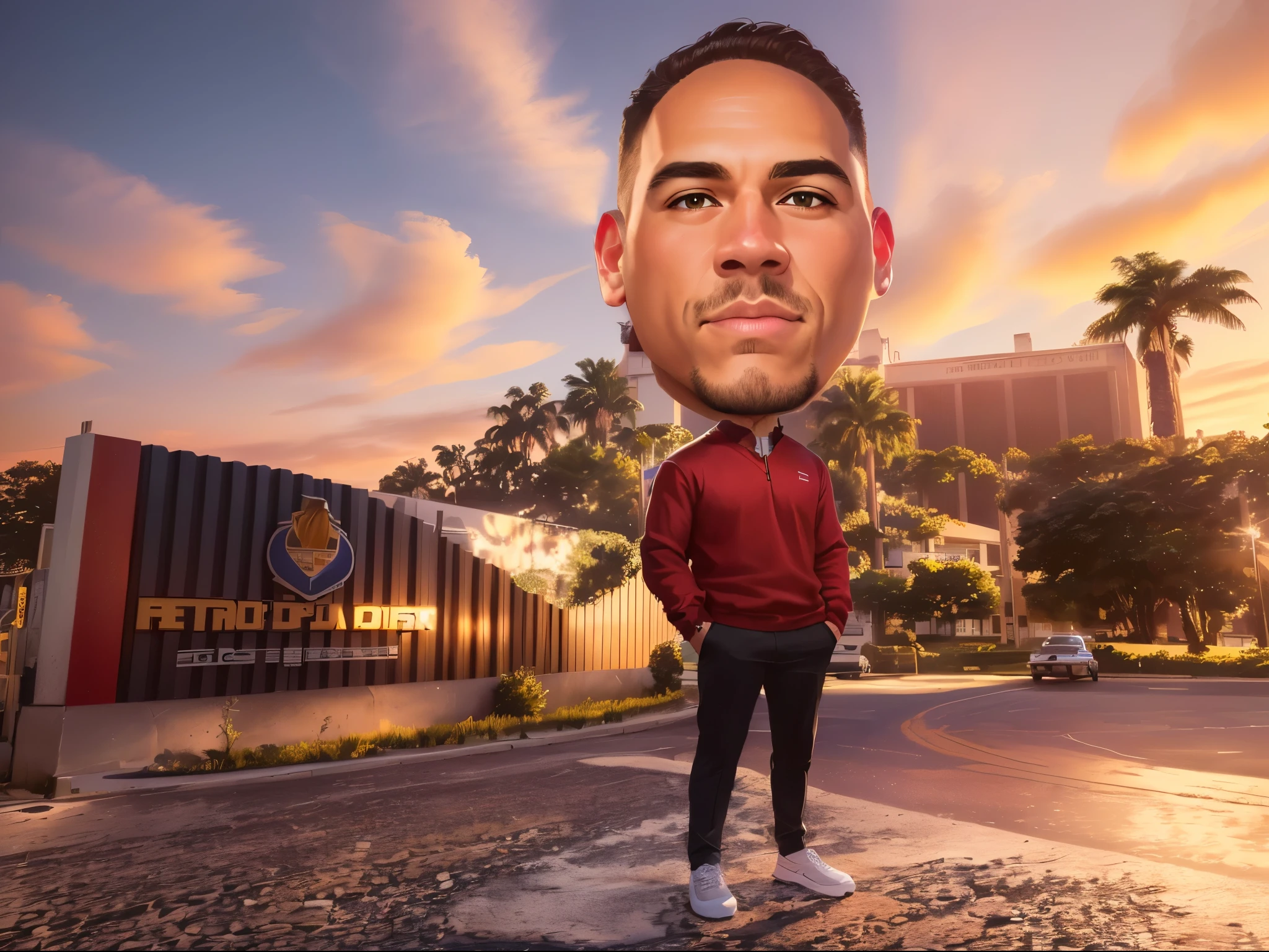 cartoon of a man standing in front of a sign with a car in the background, caricature illustration, caricature!!!, big head, caricature style, caricature, college, nft portrait, cel illustration, caricatural, cg artist, trecking, portrait of jerma985, a hyper realistic, vin diesel head in egg cup, charicature, glen