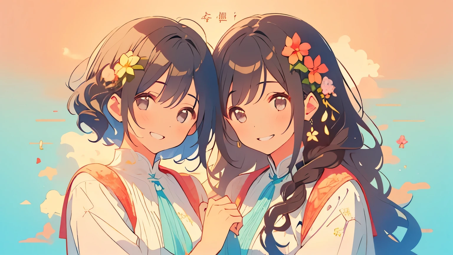 Mother and daughter、smile