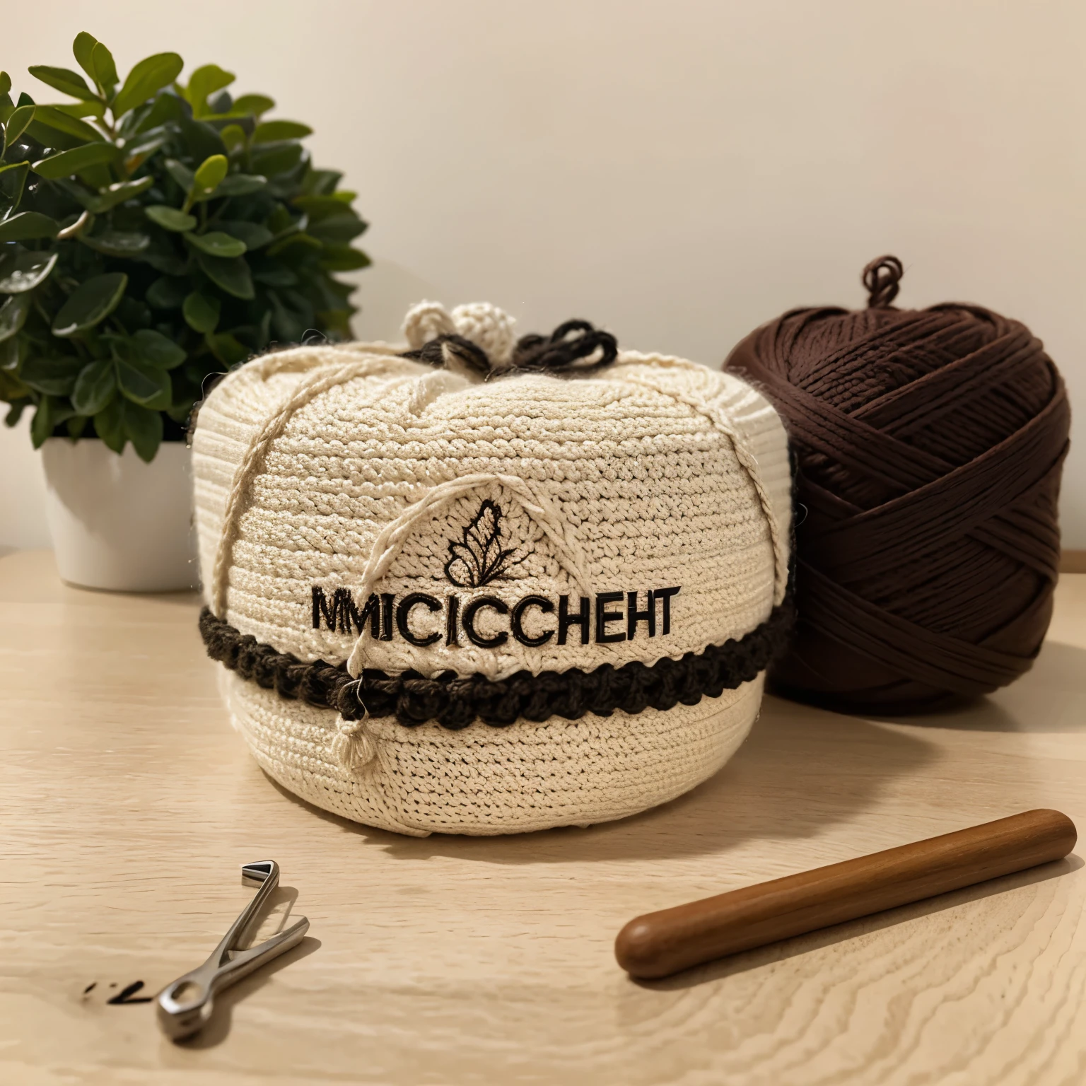 Logo de empredimiento de crochet con el nombre de Melicrochet