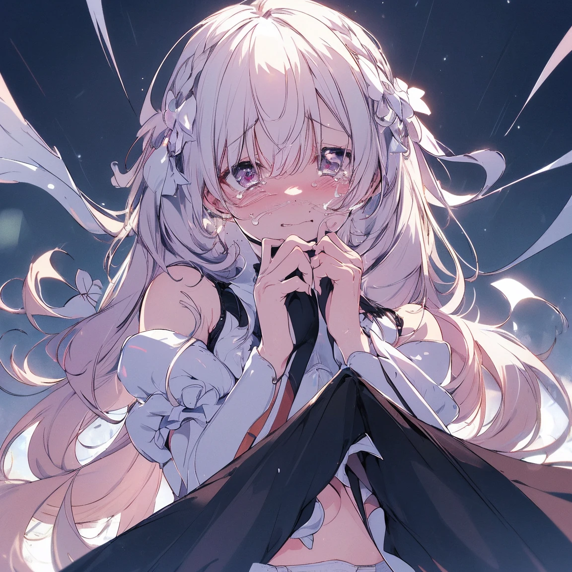 ,The hairstyle is cute,Eye Reflexes,Masterpiece,Highest quality,8k,A world of light,Highly revealing clothing,Feeling embarrassed,とてもFeeling embarrassed,Panty shot,(((blush)))(((Are crying)))(((Are crying)))