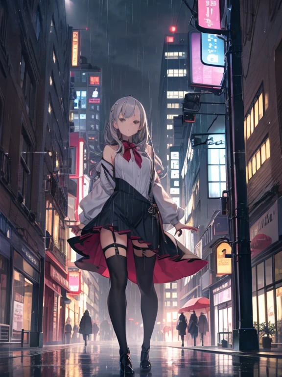 ,twins,Gray Hair,stockings,Mature Woman,rain,City of night