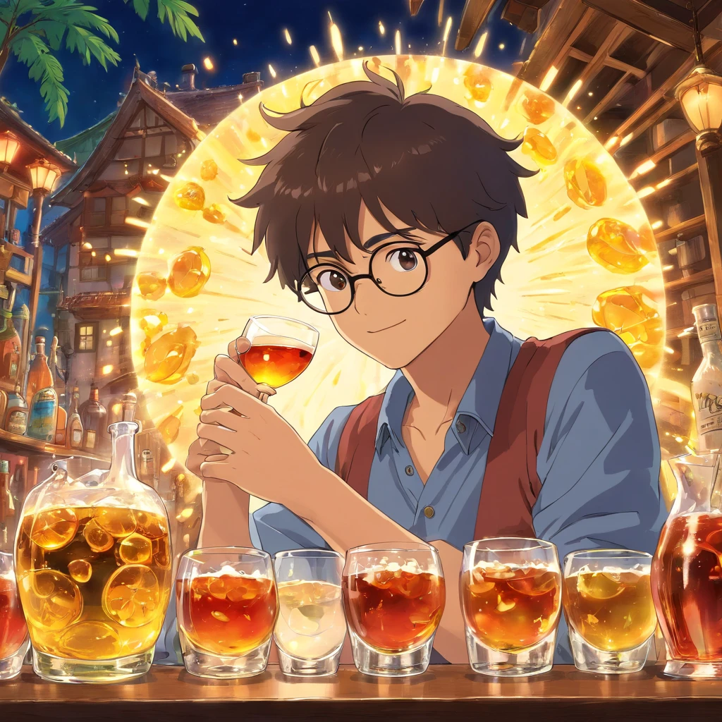 burst　Glasses　male　liquor