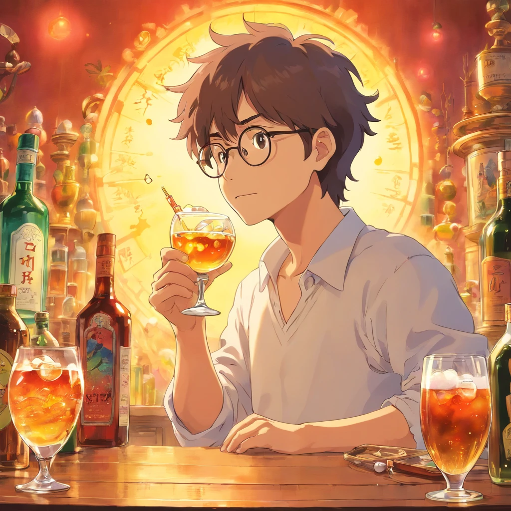 burst Glasses male liquor