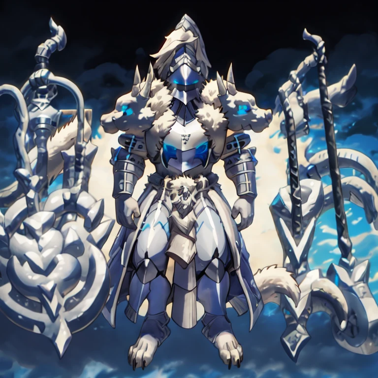 (masterpiece, best quality, detailed:1.2)
detailed full body, solo, at night, platinum_dragon_lord_armor, knight male dragon, horns, helmet, glowing blue eyes, tail, digitigrade feet, 
glowing blue eyes, tail, melee weapon, weapon, armor, plate armor, sword, floating weapon, knight, clothing, helmet, detailed background, midair, white fur, claws, full body, dragon pauldron, front view,