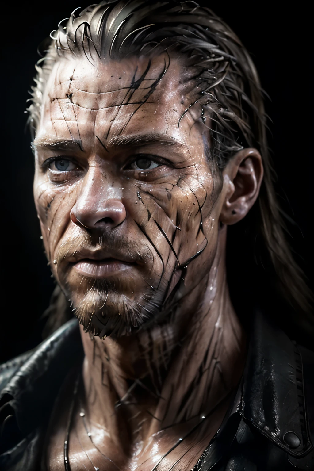(masterpiece, hyper-realistic, raw,:1.6)
(extremely complex:1.1)
close-up shot,
dramatic low-key lighting,
cinematic visual effects with a fusion of Terminator and Predator elements,
RAW photo processing with enhanced texture and detail.