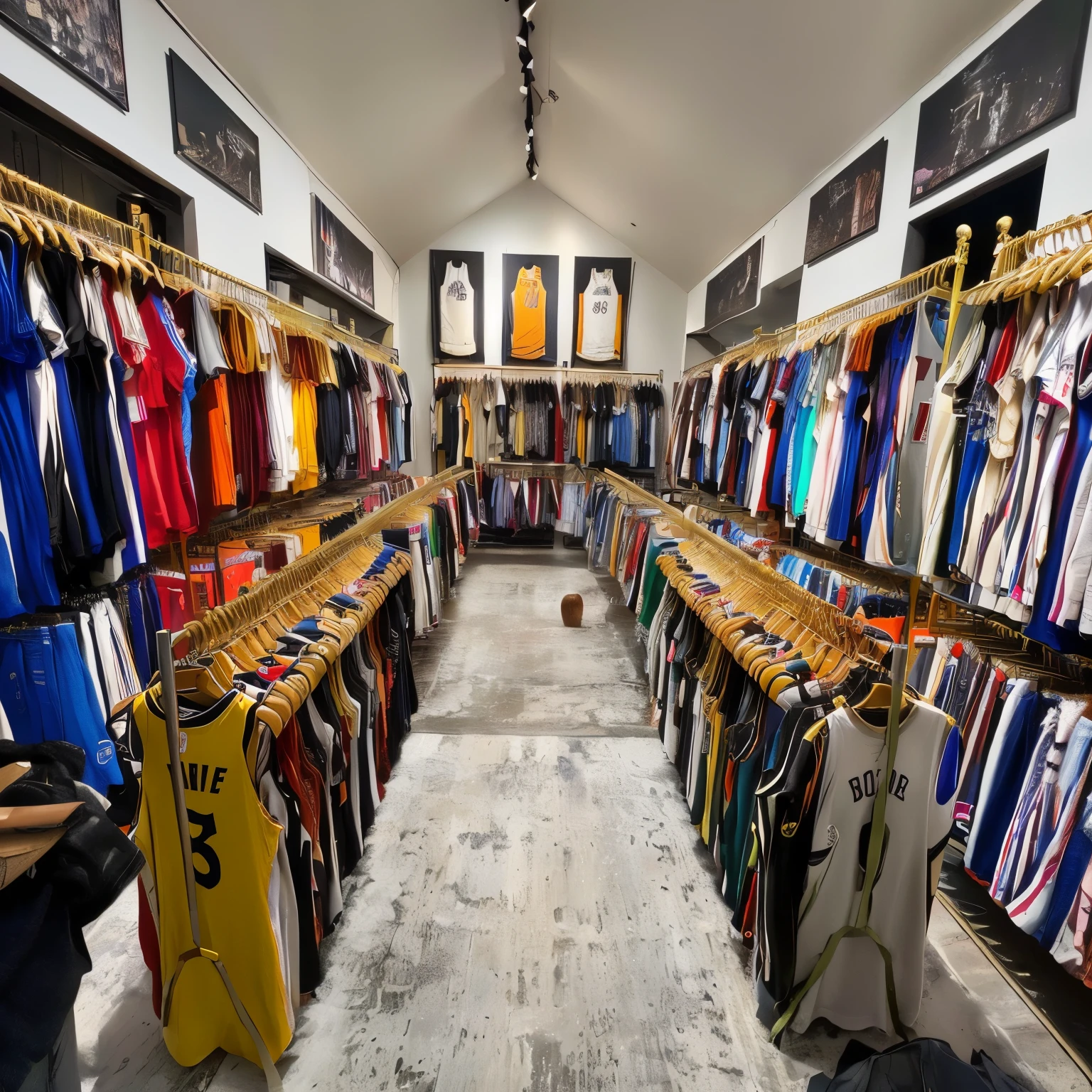 arafed view of a store with a lot of clothes on racks, collection, curated collection, a wide full shot, curated collections, 3 / 4 wide shot, retro 9 0 s, vintage clothing, the store, los angeles, stunning image, completely filled space, reddit post, trending ，, store, photo for a store, full clothing, 70's