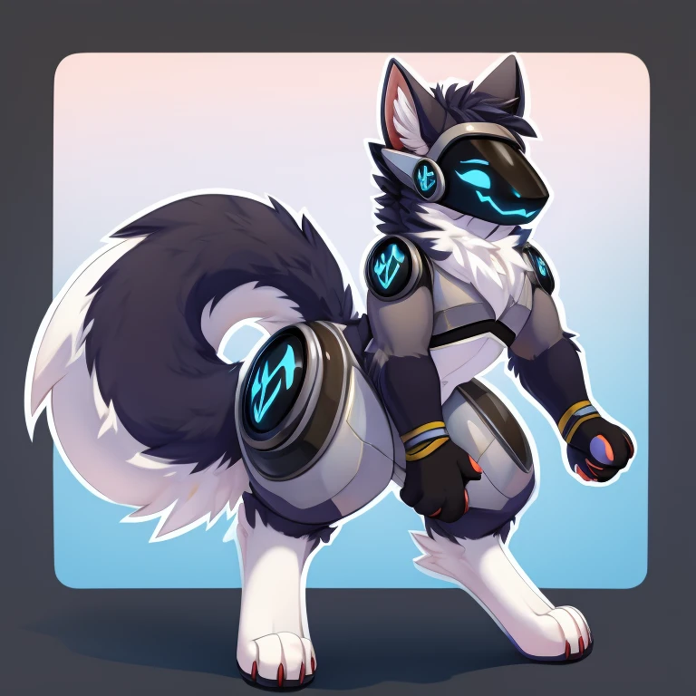 Giant thick white protogen furry cat 