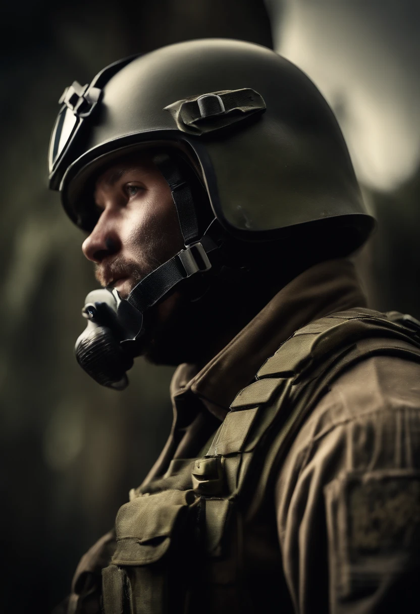 Soldier with helmet Ak 47