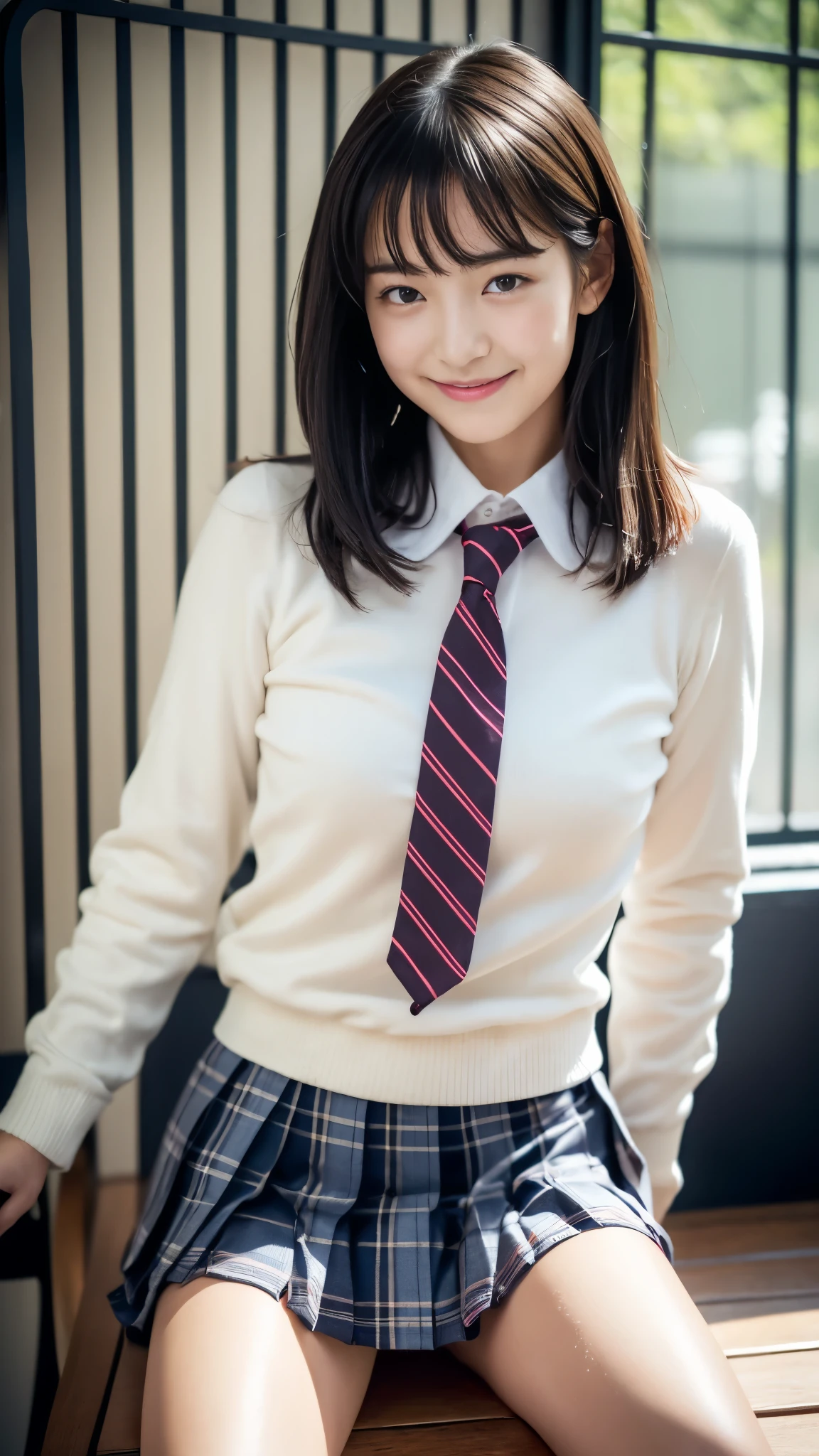 (((Attention to detail,The perfect female body、masterpiece,Attention to detail))),Long sleeve,Jacket1.5,High socks1.5,Loafers1.5,Panty shot1.5,Sitting with Knees Up on seat ,spread legs,crawling position on their hands and knees:1.5,((skirt lift:1.3)),Asian woman in uniform, Realistic Young Gravure Idol, Surreal school girl, japanese , Japanese girls uniform、blazer, Checkered pleated skirt、Girls' 、Surreal school girl,Young and cute gravure idol, Wearing Japanese, Young Sensual Gravure Idol, Young Gravure Idol, A high school girl who is beautiful and innocent when she smiles,My whole body is wet,Dripping,Blushing,Beautiful girl with beautiful legs,Beautiful woman natural light、My whole body is wet,Light clothing,loafers,ponytail,Black shiny hair,Wet hair,Dripping水,Dripping,,Make a troubled face,Sit on a chair、Sit on a bench、Stand with your feet shoulder-width apart:1.3、The gesture of adjusting socks:1.3、Knees up:1.3、The skirt rises and the panties are visible、White panties:1.3、Between the thighs:1.3、The labia majora is wet、Looking up at her from below:1.3、Perfect anatomy、16 year old beautiful girl:1.3