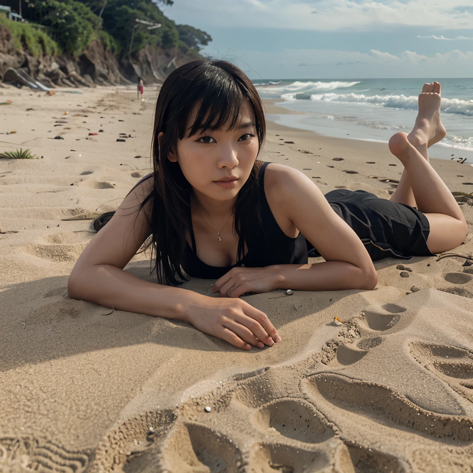 Asian Lisa on the beach
