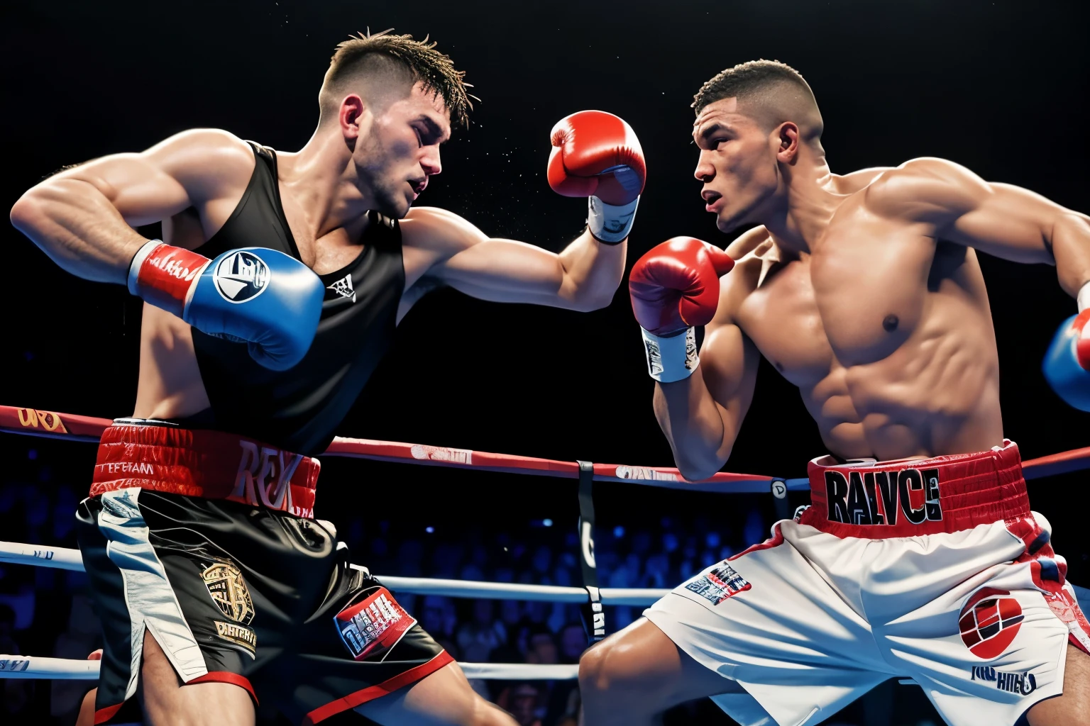 best quality, two strong boxers, boxing match