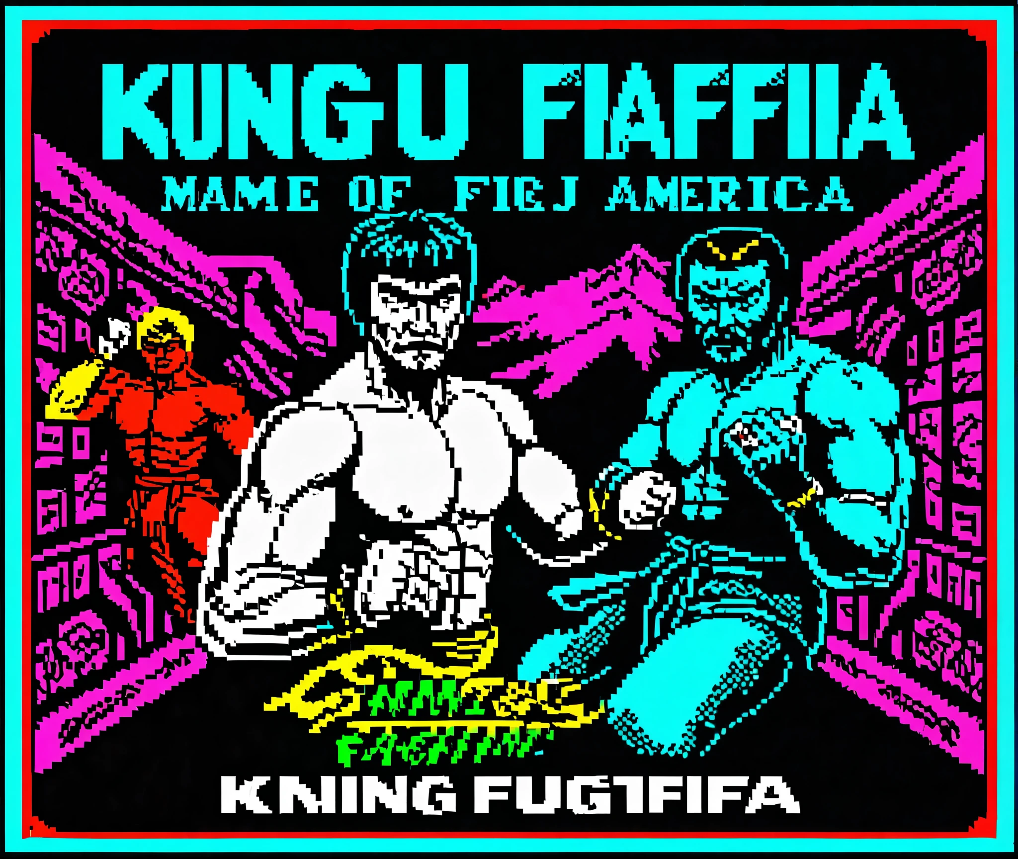 (masterpiece:1.5) (bestquality) (highlydetailed) (ultra-detailed) retro artstyle, (abs:muscular) (open mouth:teeth), (copyright name:cover:logo), (multiple boys), (video game:weapon)