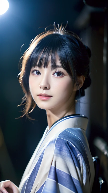 (kimono)、、(highest quality,masterpiece:1.3,超A high resolution,),(Very detailed,Caustics),(Photorealistic:1.4,RAW shooting,)Ultra-Realistic Capture,Very detailed,High resolution 16K for human skin、 Natural skin texture、、Skin tone is even and healthy looking、 Use natural light and color,One Woman,Japanese,,cute,Black-haired,Middle Hair,(Written boundary depth、chromatic aberration、、Wide range of lighting、Natural Shading、)、、(Outdoor lighting at night:1.3)、(it's snowing:1.2)、(Hair swaying in the wind:1.1)、(Snow reflects light:1.1)