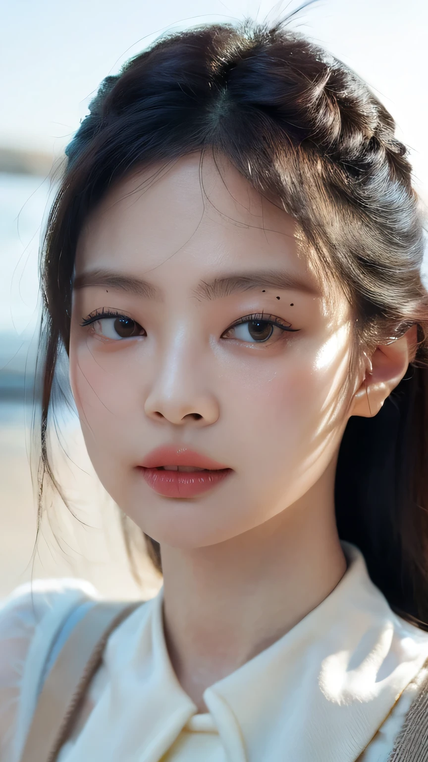 (best quality,4k,8k,highres,masterpiece:1.2),ultra-detailed,(realistic,photorealistic,photo-realistic:1.37),HDR,UHD,studio lighting,ultra-fine painting,sharp focus,physically-based rendering,extreme detail description,professional,vivid colors,bokeh,Jennie Kim,beautiful detailed eyes,beautiful detailed lips,extremely detailed face,long eyelashes,rock style,elegant,close up,realistic,skin texture