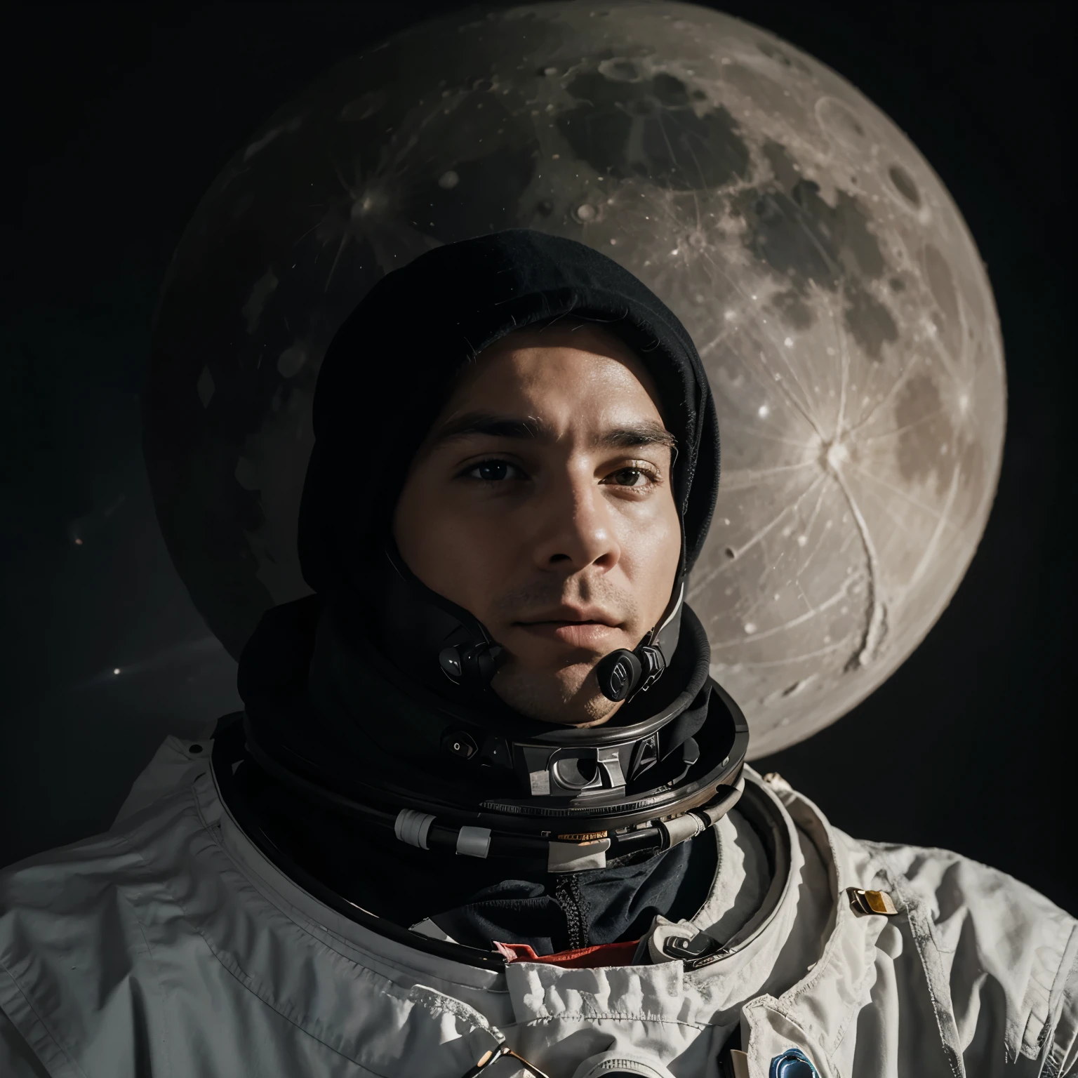 Make a series of images of what it would be like for a man to return to the moon