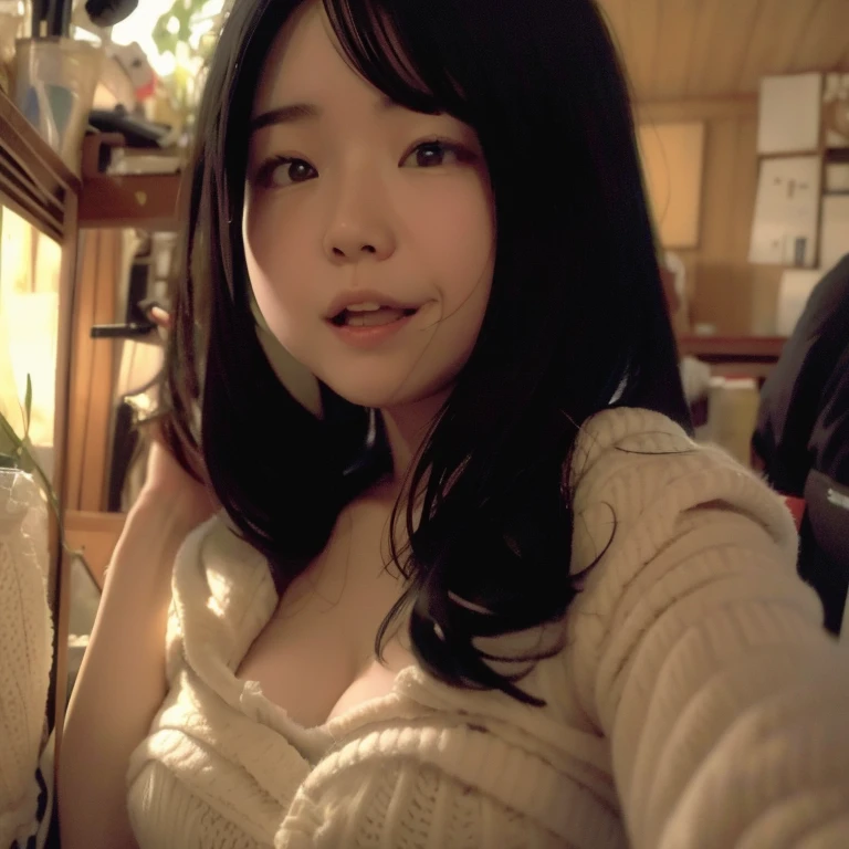 highest quality, Ultra-high resolution, Highly detailed skin, Physically Based Rendering, Look away,(((Japanese woman in her 20s)))((show the nipples, from the front)),((topless)),(officeroom:1.2), (Cleavage), (Undressing), (((naked)))